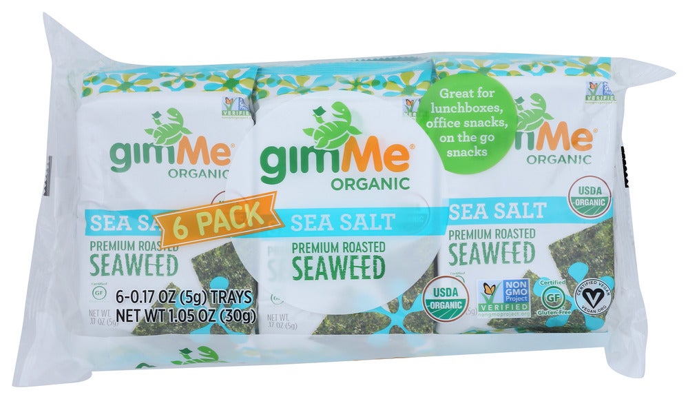 Snacks, Roasted Seaweed, Sea Salt, 0.17 Ounce,8 - 6 COUNT