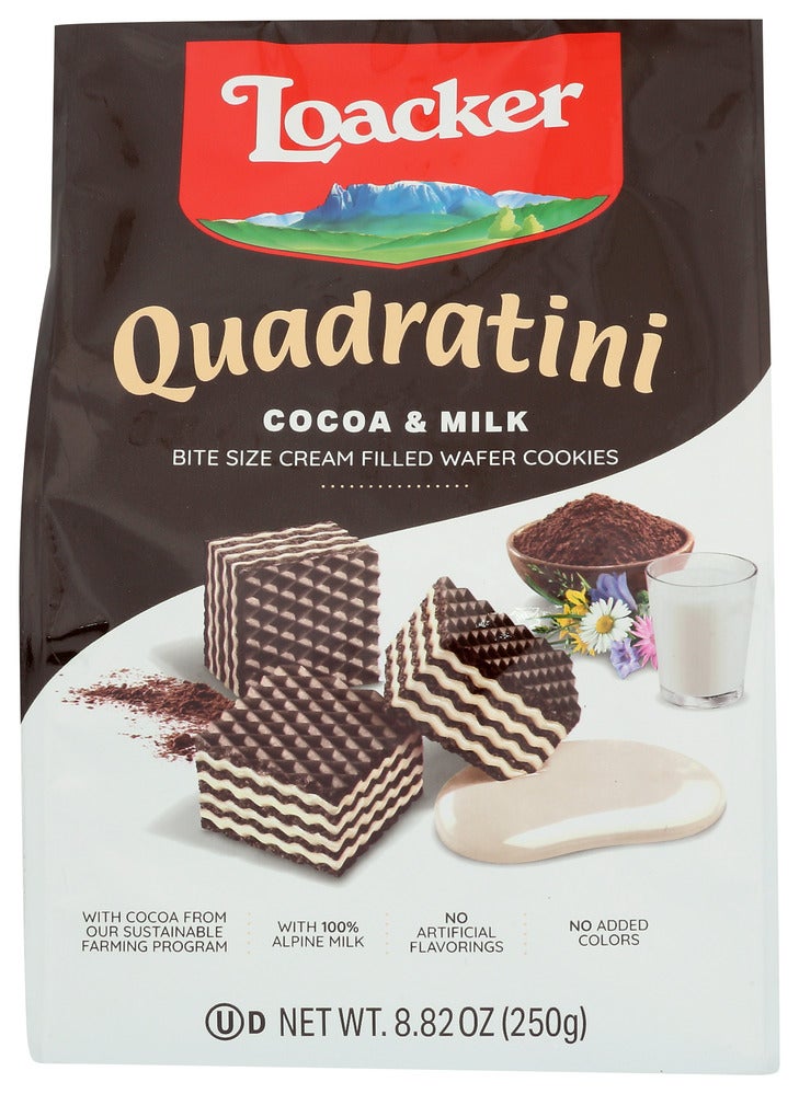 Cookies, Wafer, Cocoa & Milk Cream Filled, Shelf-Stable,6 - 8.82 OUNCE