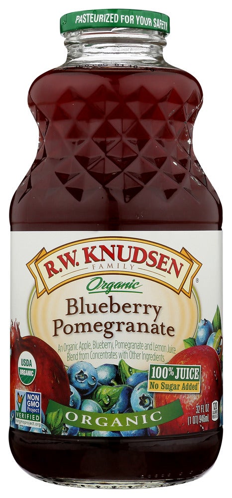 Juice, Blueberry Pomegranate, 100%, No Sugar Added, Shelf-Stable,6 - 32 FLUID