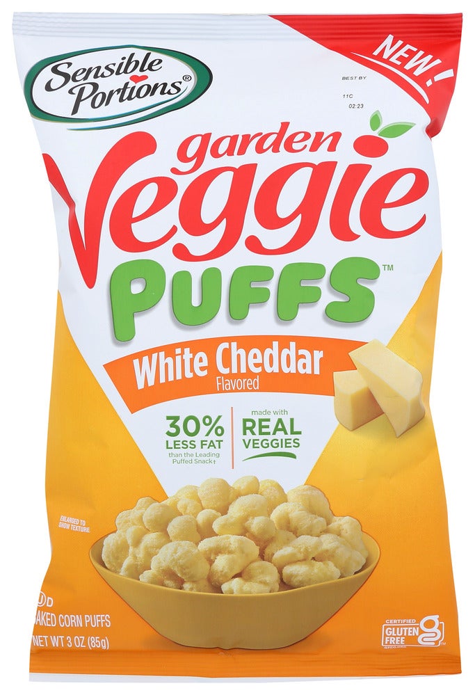 Snack Puffs, Garden Veggie, White Cheddar,6 - 3 OUNCE