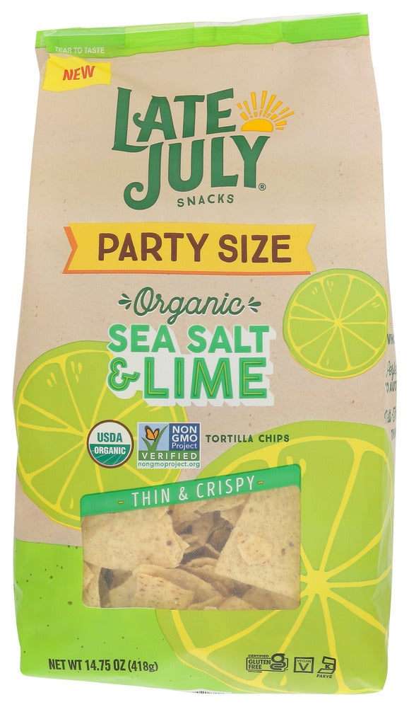 Chips, Tortilla, Thin & Crispy, Sea Salt & Lime,9 - 14.75 OUNCE
