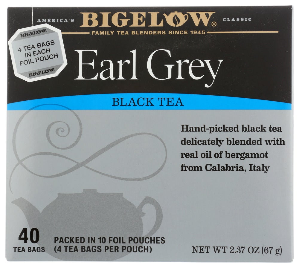 Tea, Black, Earl Grey, Individually Wrapped with String,6 - 40 COUNT