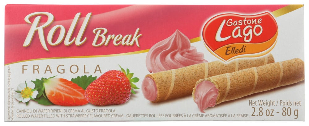Cookies, Wafer, Strawberry Cream Filled, Shelf-Stable,12 - 2.82 OUNCE