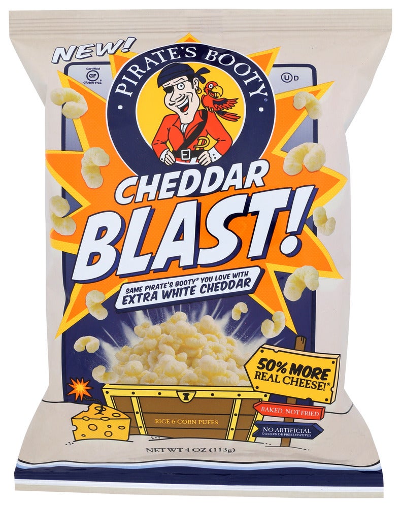 Snack Puffs, Rice & Corn, Cheddar Blast,12 - 4 OUNCE