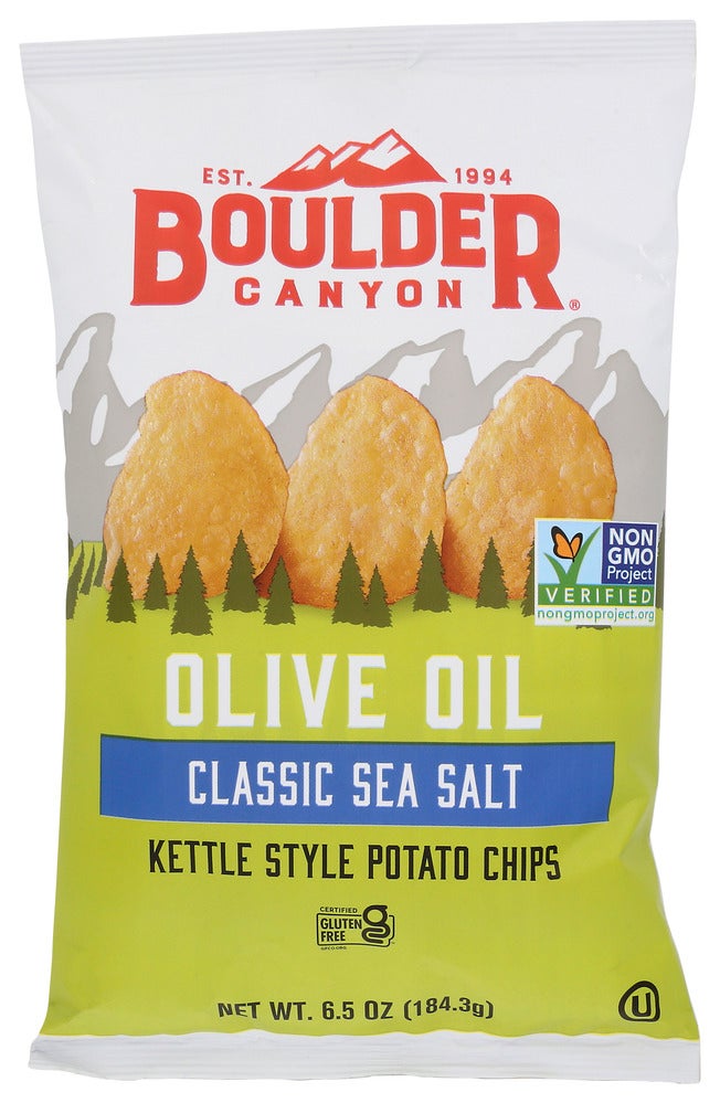 Chips, Potato, Kettle, Classic Sea Salt, Made with Olive Oil,12 - 6.5 OUNCE