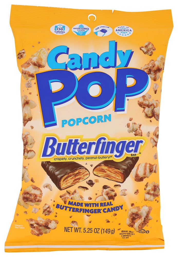 Popcorn, Ready to Eat, with Butterfinger Candy Pieces,12 - 5.25 OUNCE