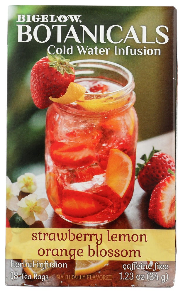 Cold Brew Tea, Herbal, Strawberry/Lemon/Orange Blossom, Individually Wrapped with String,6 - 18 COUNT