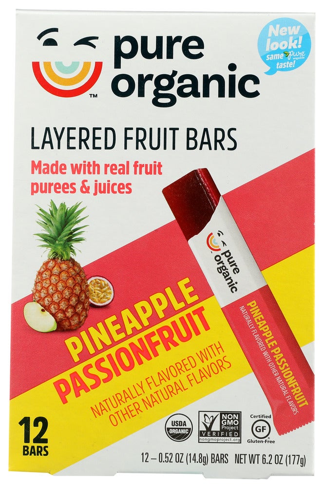 Snack Bars, Layered Fruit, Pineapple & Passionfruit, Single-Serve, Individually-Wrapped, 0.52 Ounce,9 - 12 COUNT