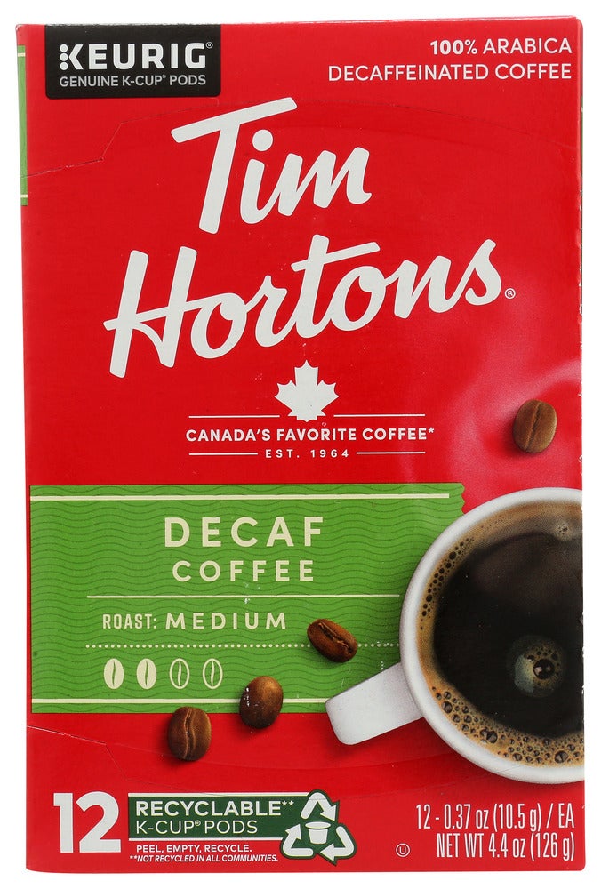 Coffee, Single-Serve, Medium Roast, Decaf, Cups, 0.37 Ounce,6 - 12 COUNT