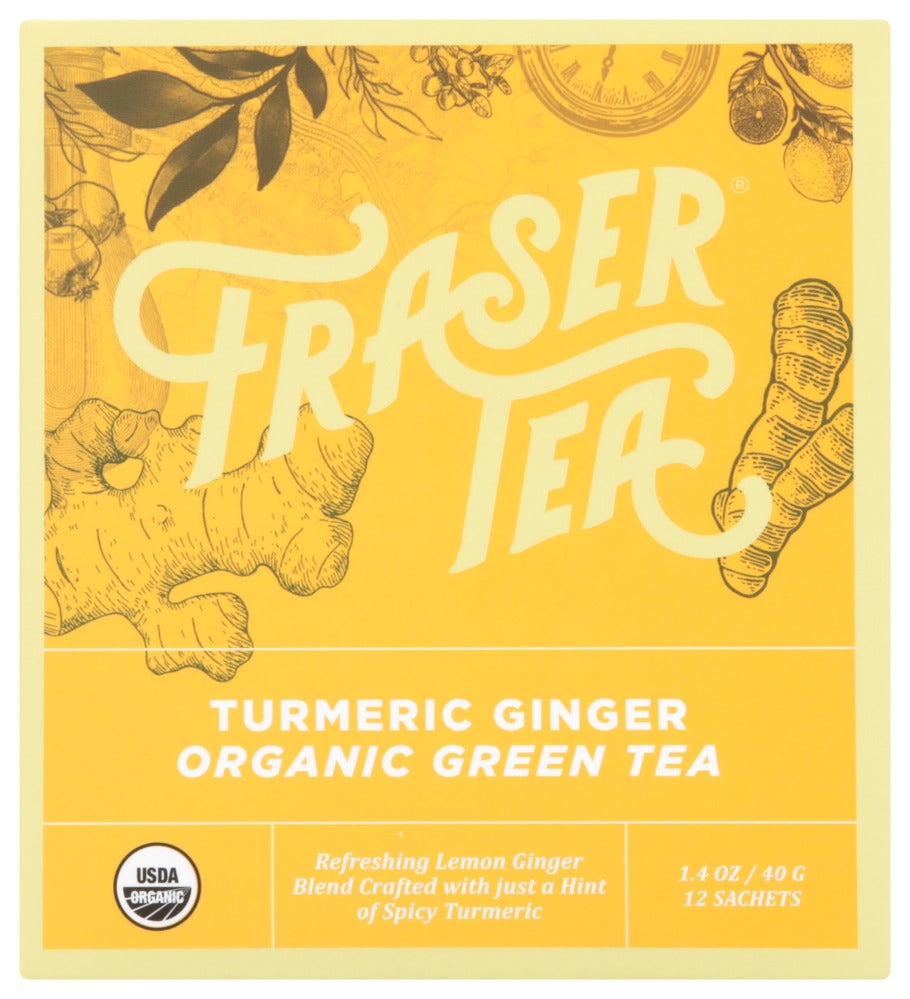 Tea, Green, Turmeric Ginger, Individually Wrapped with String,6 - 12 COUNT