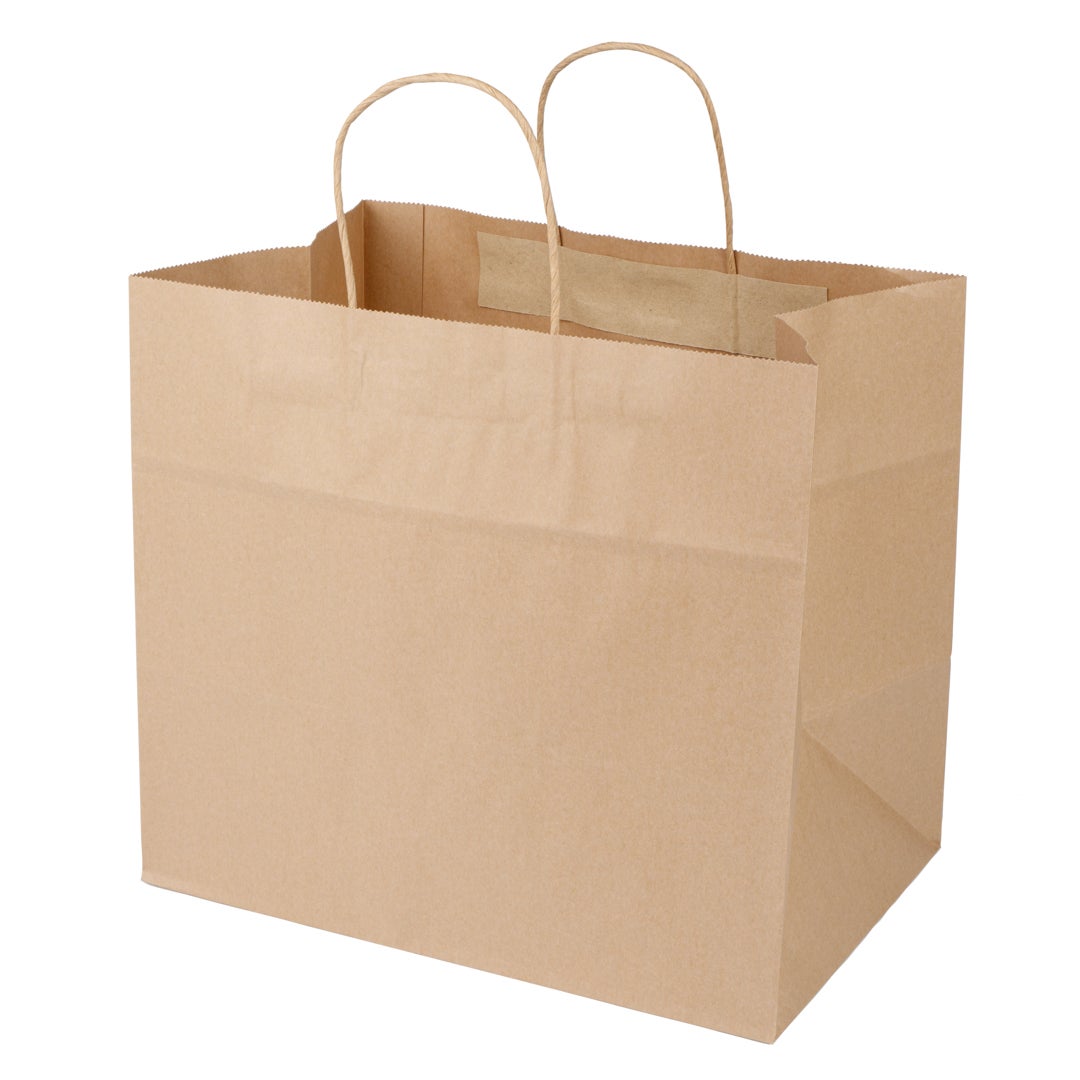 Bags, 12.5 x 8.25 x 11.25 Inch, Paper, Kraft, with Handles,1 - 100 COUNT