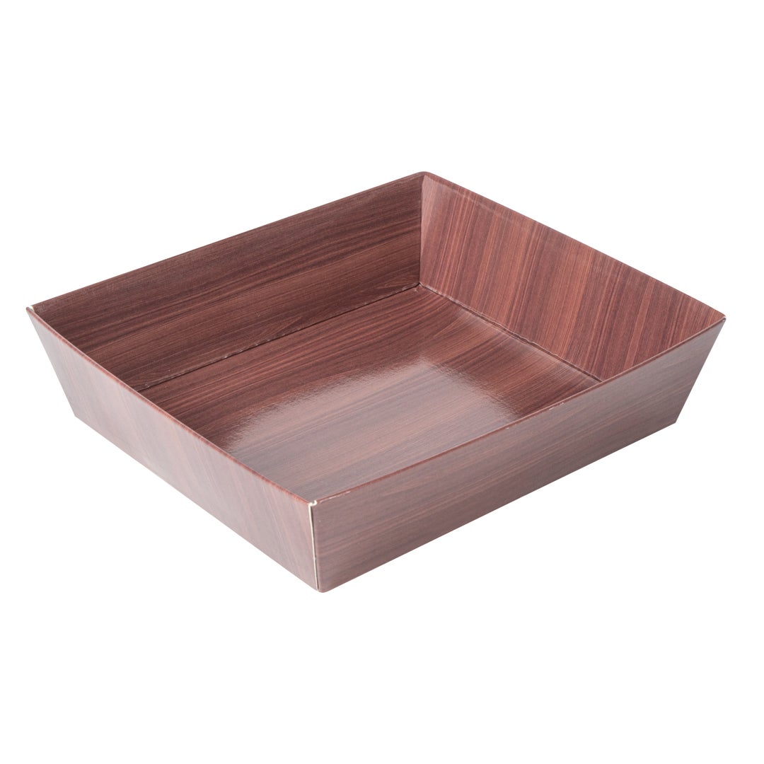 Containers, Tetra Sushi, 5 x 4.5 x 1.5 Inch, Paper, Wood Grain, Rectangular,1 - 100 COUNT
