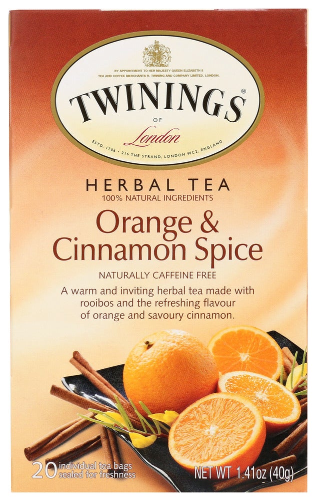 Tea, Herbal, Orange & Cinnamon Spice, Individually Wrapped with String,6 - 20 COUNT