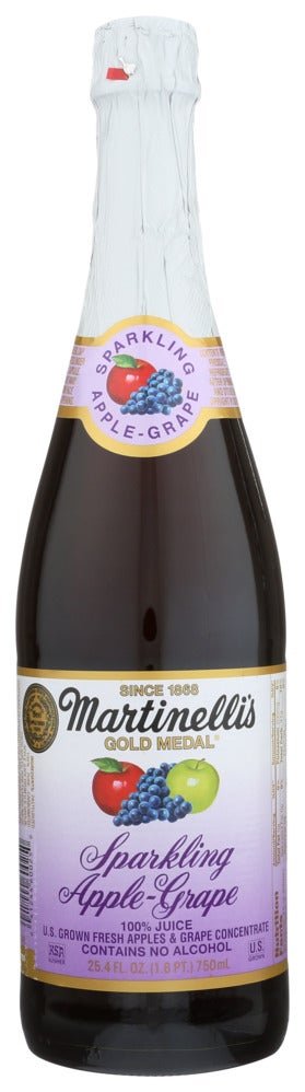 Juice, Apple & Grape, 100%, Sparkling, Shelf-Stable, Glass,12 - 25.4 FLUID