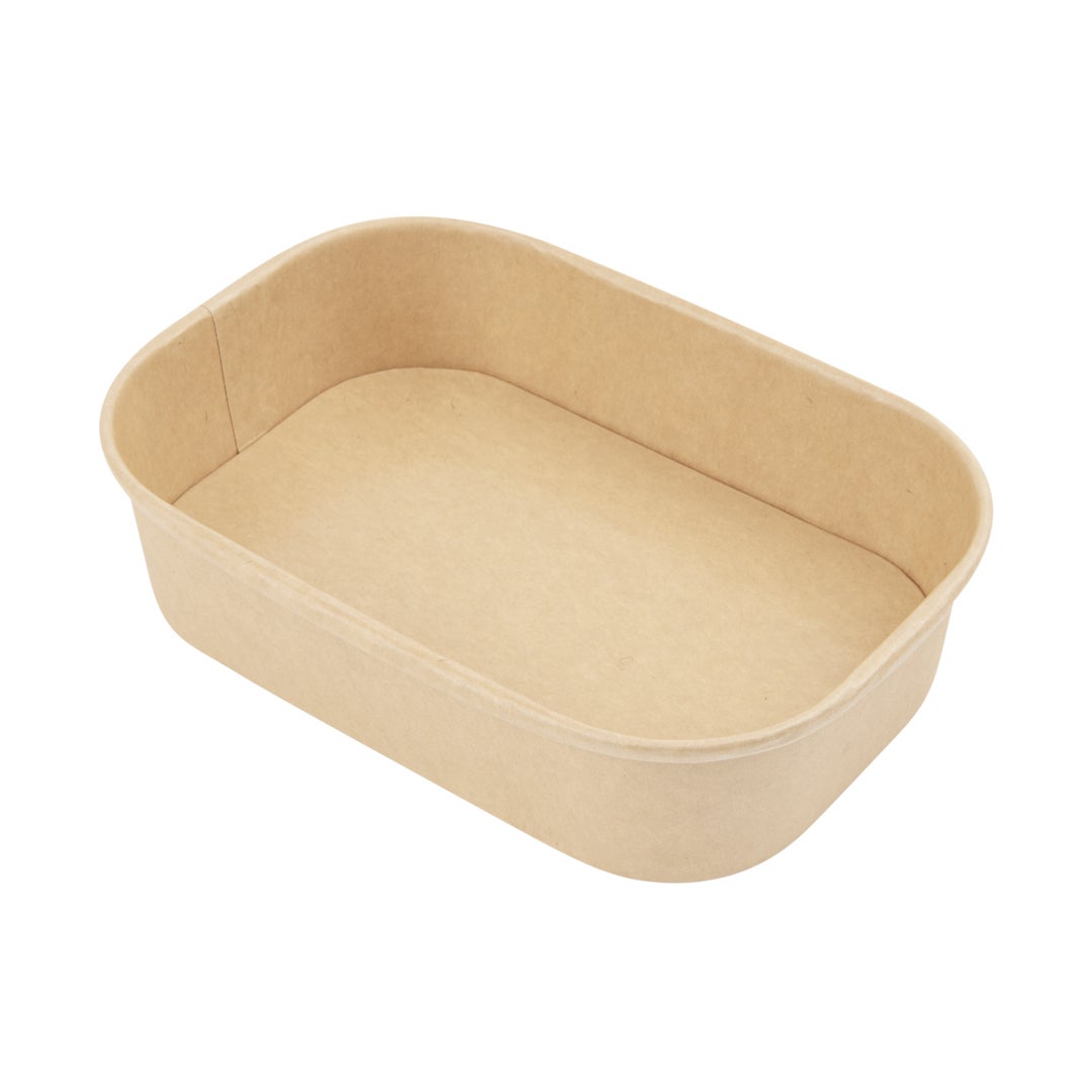 Bowls, 17 Ounce, Paper, Kraft, Oval, 6.75 x 4.5 x 1.5 Inch,1 - 100 COUNT