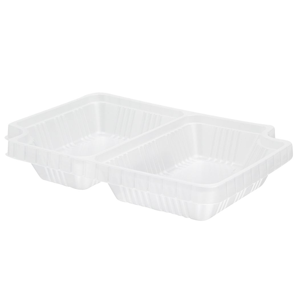 Trays, 2-Compartment Insert, 14 Ounce, Microwavable Plastic, Clear, Rectangular, for 34 Ounce Containers,1 - 100 COUNT