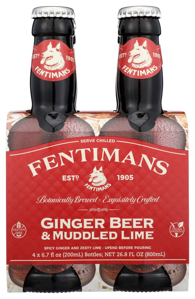 Soft Drink, Ginger Beer, with Muddled Lime, Single-Serve, Glass, 6.7 Fluid Ounce,6 - 4 COUNT