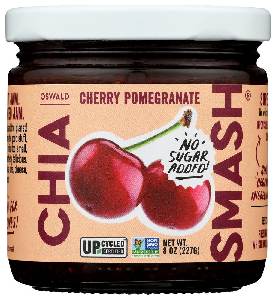 Jam, Chia Smash, Cherry Pomegranate, No Sugar Added,6 - 8 OUNCE