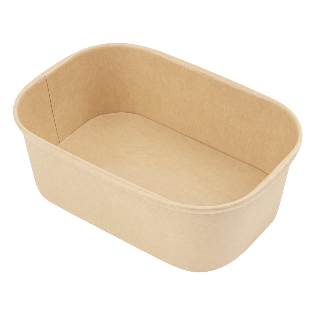 Bowls, 25 Ounce, Paper, Kraft, Oval, 6.75 x 4.5 x 2.25 Inch,1 - 100 COUNT