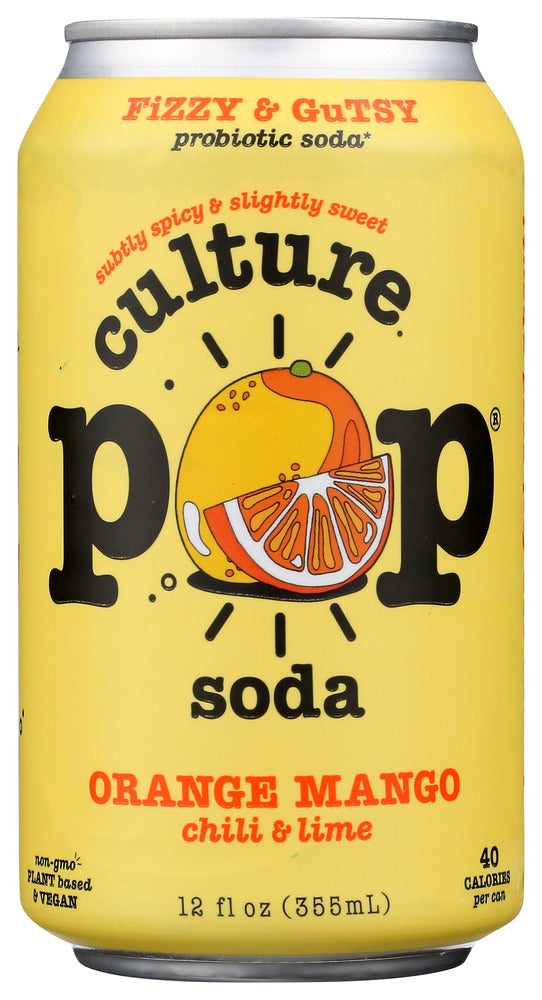 Soft Drink, Orange Mango, with Chili & Lime, Probiotic, Single-Serve, Can,12 - 12 FLUID