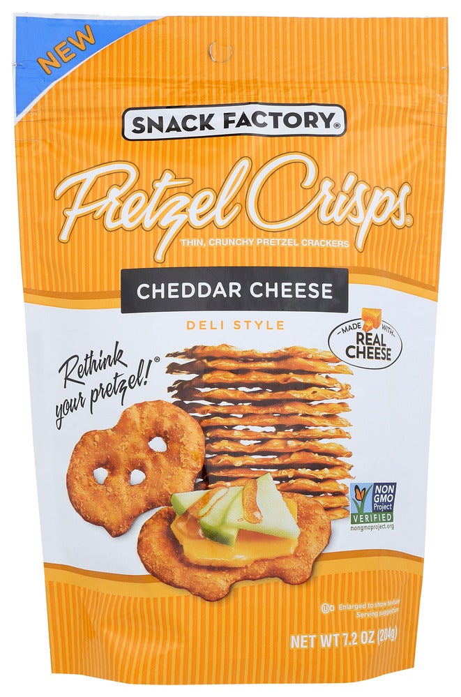 Pretzel Crisps, Cheddar Cheese,12 - 7.2 OUNCE