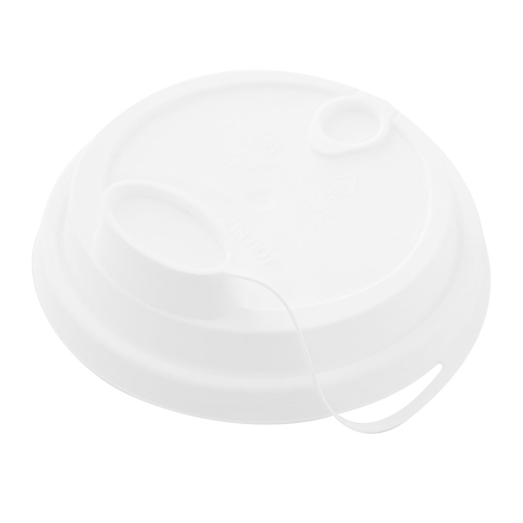 Lids, Straw Hole & Sip-Thru, Plastic, White, with 2 Plugs, for 12/16/24 Ounce Cups,1 - 25 COUNT