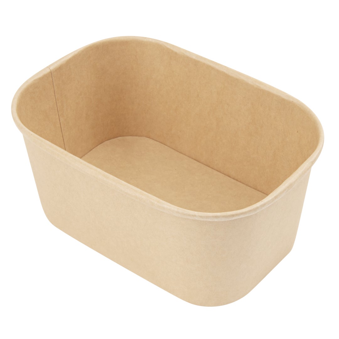 Bowls, 34 Ounce, Paper, Kraft, Oval, 6.75 x 4.5 x 3 Inch,1 - 100 COUNT