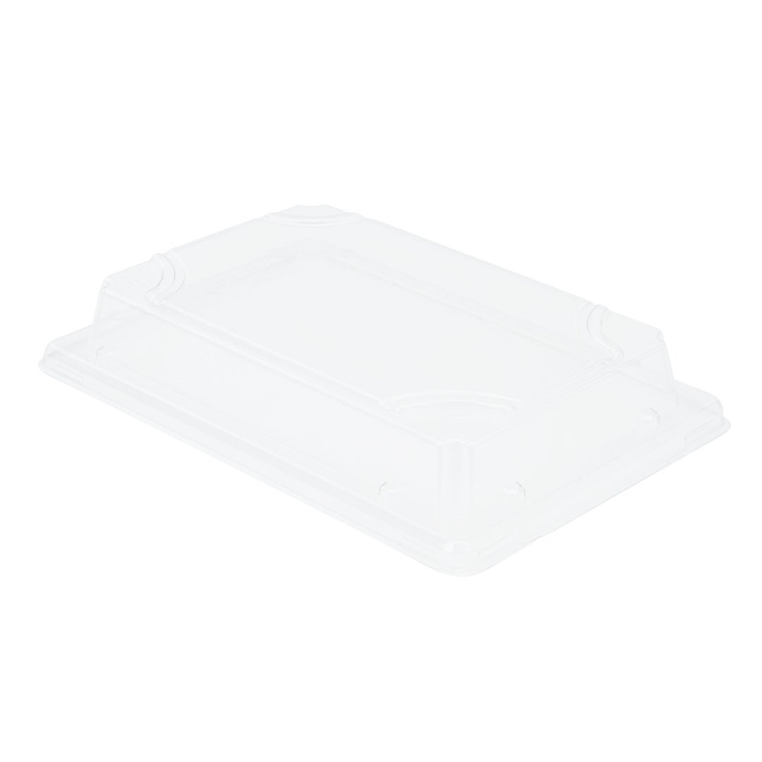 Lids, 7.25 x 5 x 1.25 Inch, Plastic, Clear, Rectangular, for Medium Sushi Trays,1 - 100 COUNT