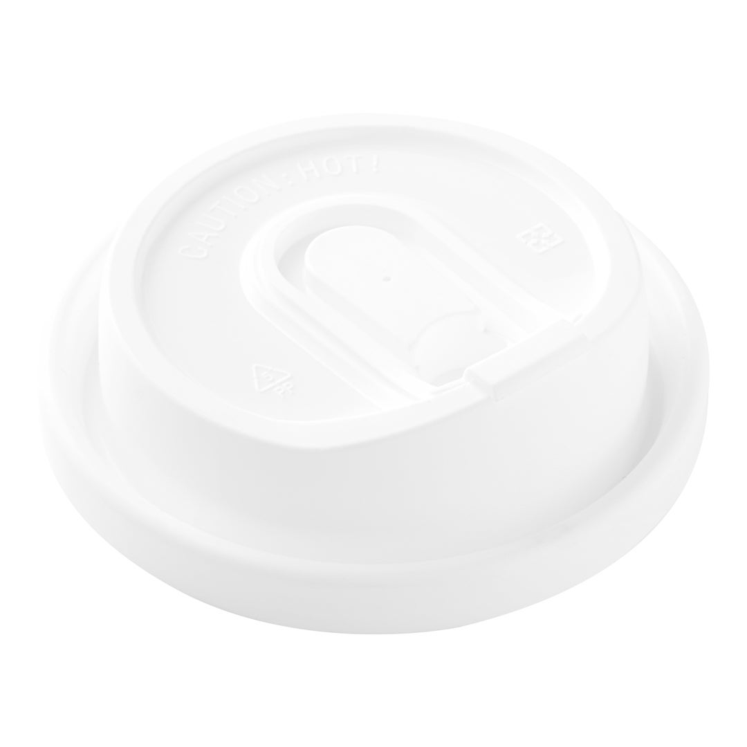 Lids, Plastic, White, with Detachable Plug, for 8/12/16/20 Ounce Cups,1 - 500 COUNT