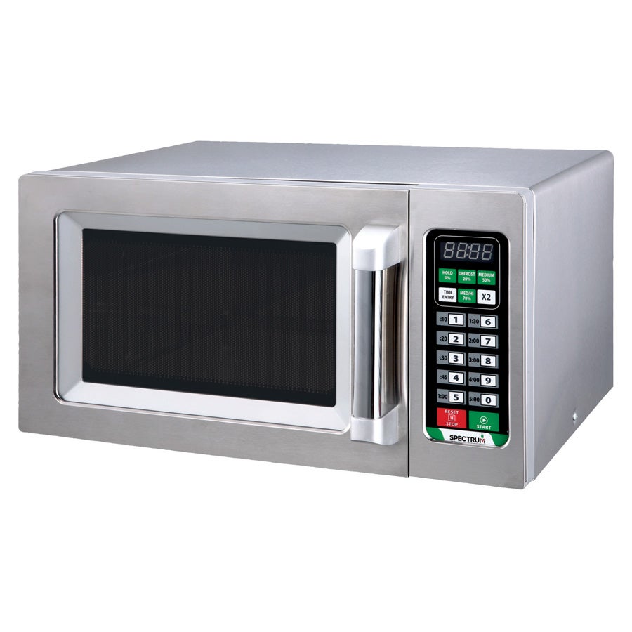 Oven, Microwave, .9 Cubic Foot, Commercial, Stainless Steel, 120 Volt, with Push Button Controls,1 - 1 EACH