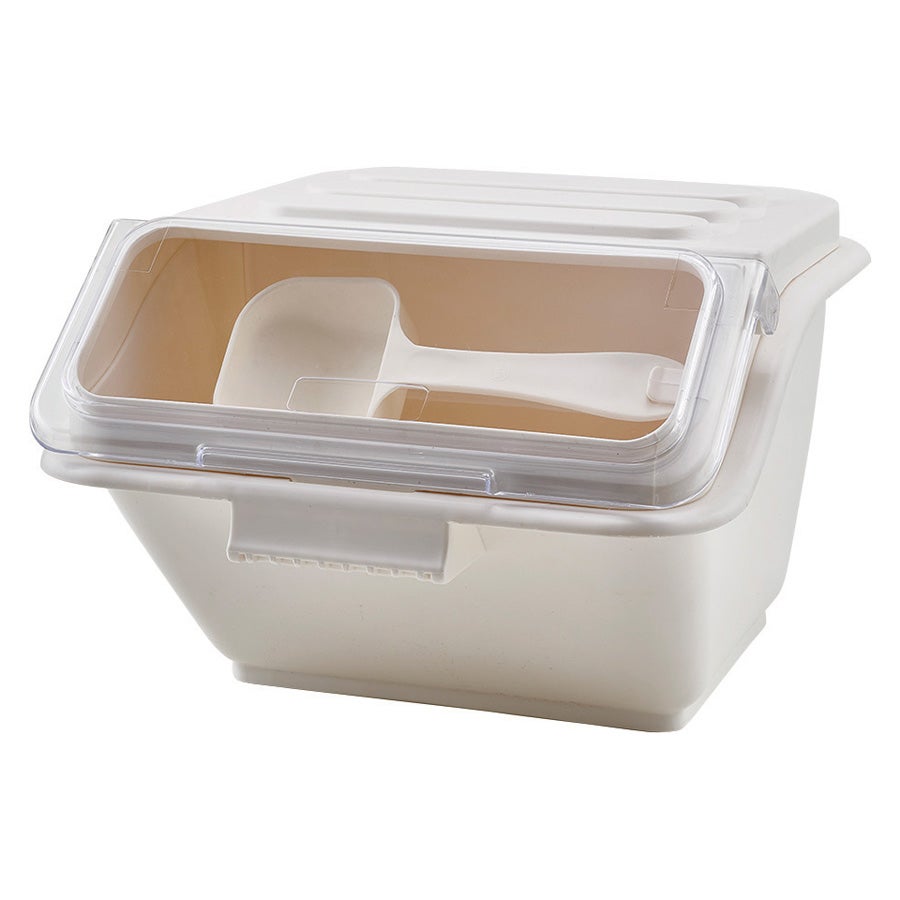 Bin, Stackable Ingredient, 2 Gallon, White, Plastic, with Lid & Scoop,1 - 1 EACH