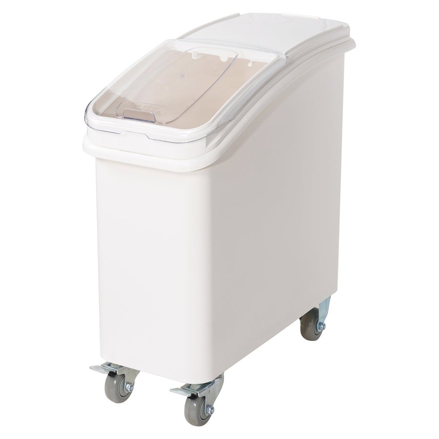 Bin, Ingredient, 21 Gallon, Slant-Top, White, Plastic, with Sliding Lid/Scoop/Casters,1 - 1 EACH