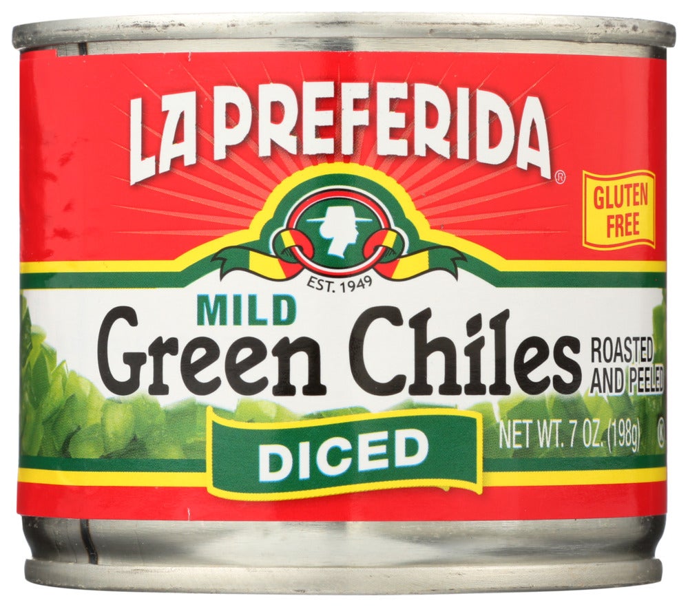 Peppers, Green Chile, Diced, Mild Fire Roasted,12 - 7 OUNCE