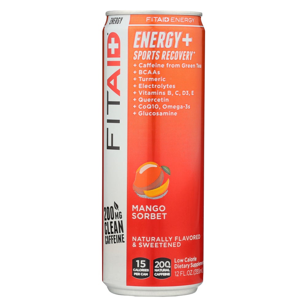 Sports Drink, Mango Sorbet, Caffeinated, Shelf-Stable, Single-Serve, Can,12 - 12 FLUID