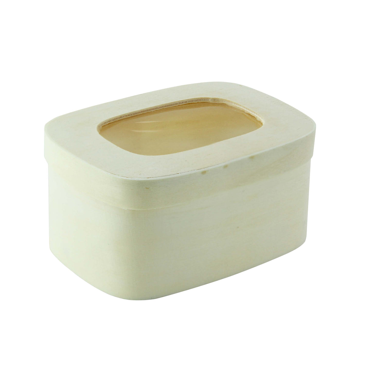 Boxes, 8 Ounce - 4.3 x 3 x 2 Inch, Wooden, Natural, Rectangular, with Window Lid, Biodegradable, 8 Ounce,1 - 100 COUNT