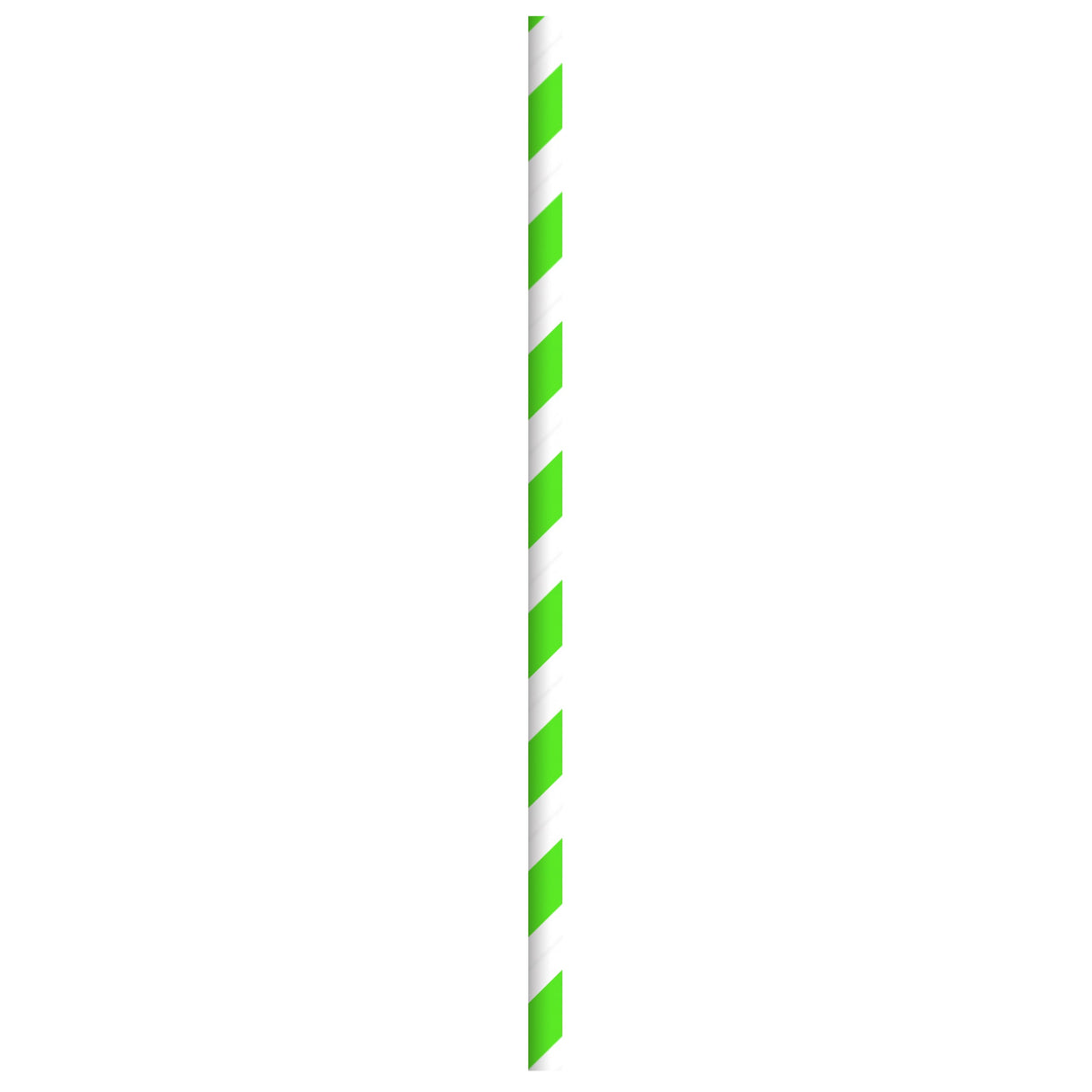Straws, 7.75 Inch, Paper, Green Striped, Wrapped, Coated with Bees Wax, 7.75 Linear Inch,6 - 500 COUNT