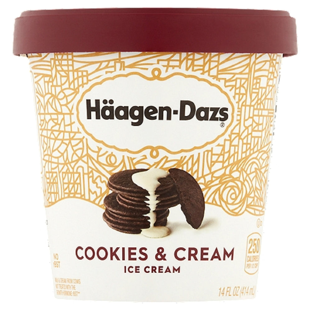 Ice Cream, Hard Serve, Cookies & Cream, Frozen,8 - 14 FLUID