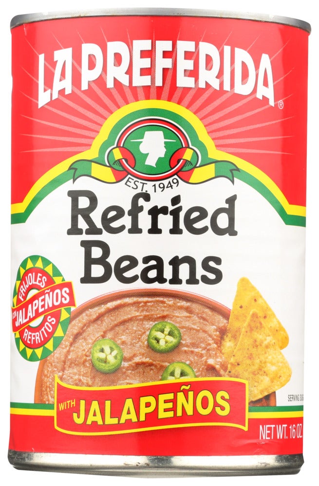 Beans, Refried, with Jalapenos,12 - 16 OUNCE