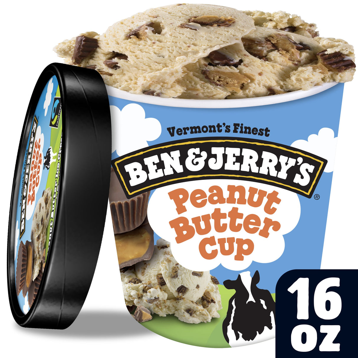 Ice Cream, Hard Serve, Peanut Butter Cup, Frozen,8 - 16 OUNCE