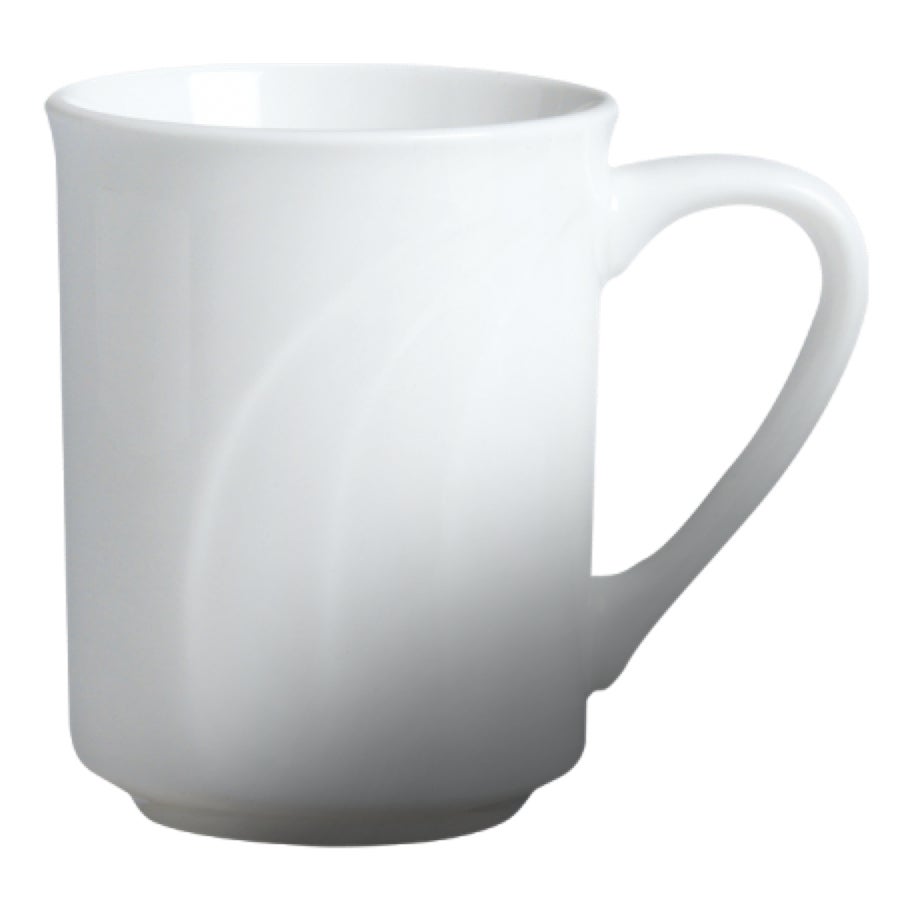 Mugs, 12 Ounce, White, Porcelain,6 - 6 COUNT
