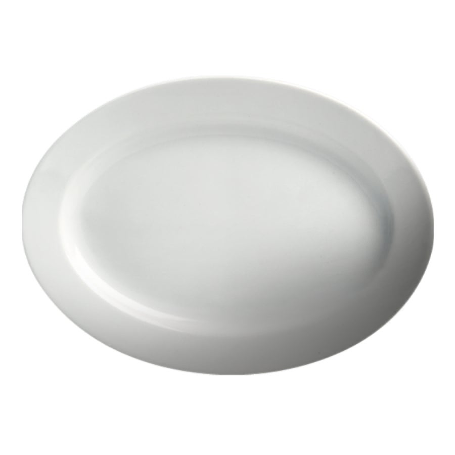 Platters, 9.25 Inch, White, Porcelain, Oval,6 - 4 COUNT