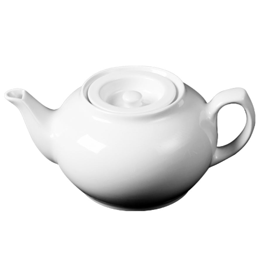 Pots, Tea, 32 Ounce, White, Porcelain,12 - 1 COUNT