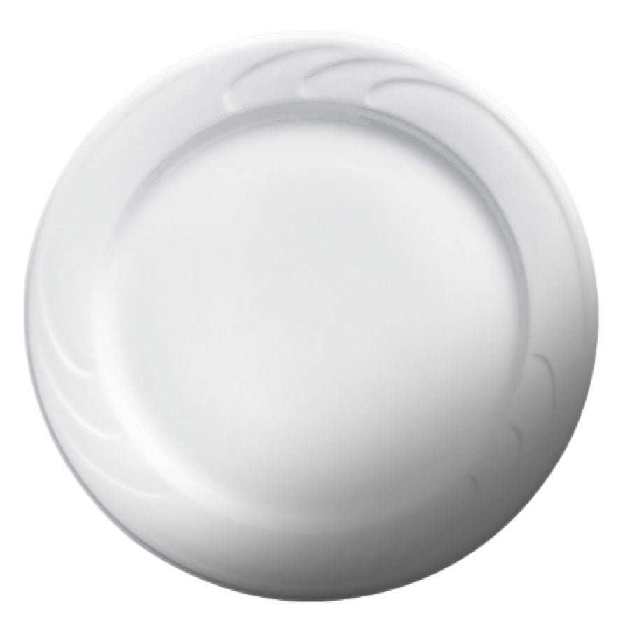 Plates, 6.38 Inch, Mid Rim, White, Porcelain, Embossed,12 - 6 COUNT