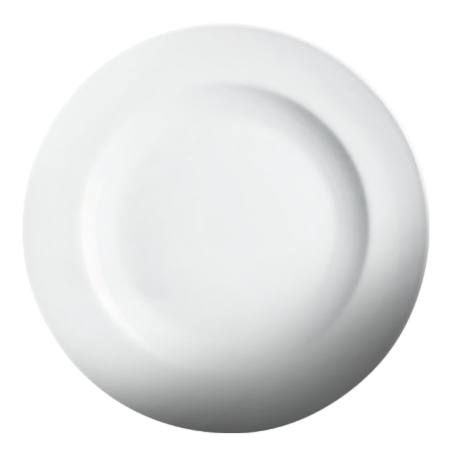 Plates, 16 Inch, Mid Rim, White, Porcelain,6 - 1 COUNT