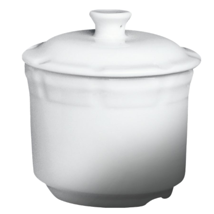 Toureens, Soup, 12 Ounce, 4 Inch, White, Porcelain, with Lid,24 - 1 COUNT