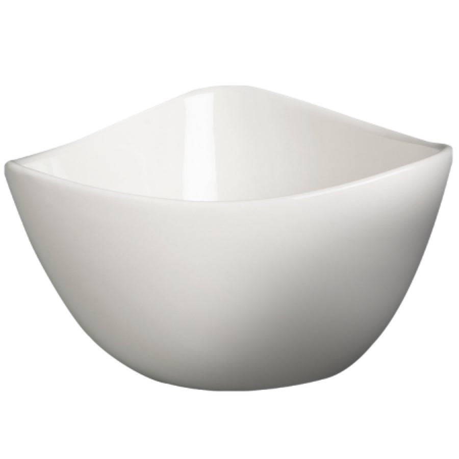 Bowls, 16 Ounce, 5.50 Inch, White, Triangular, Porcelain,6 - 6 COUNT
