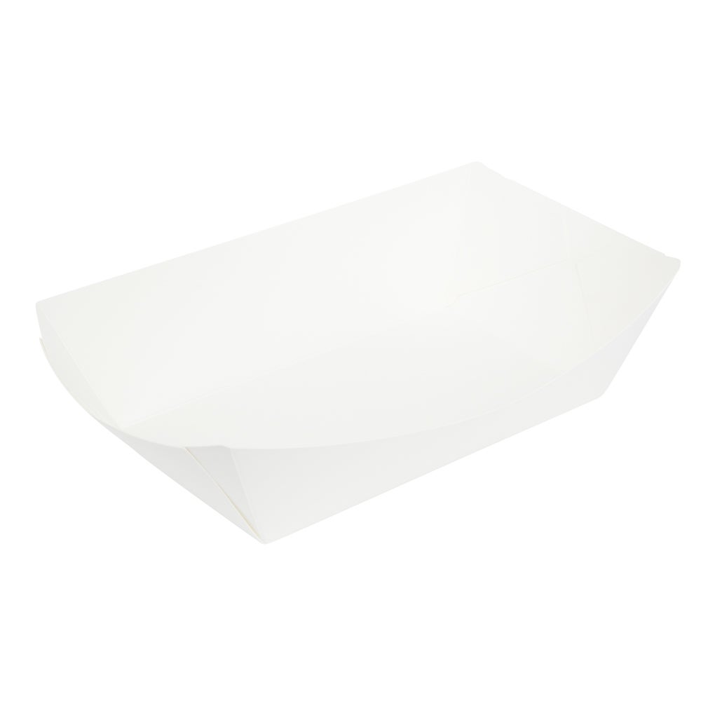 Trays, 6.5 x 3.75 x 2.25 Inch, Paper, White, Boat,1 - 50 COUNT
