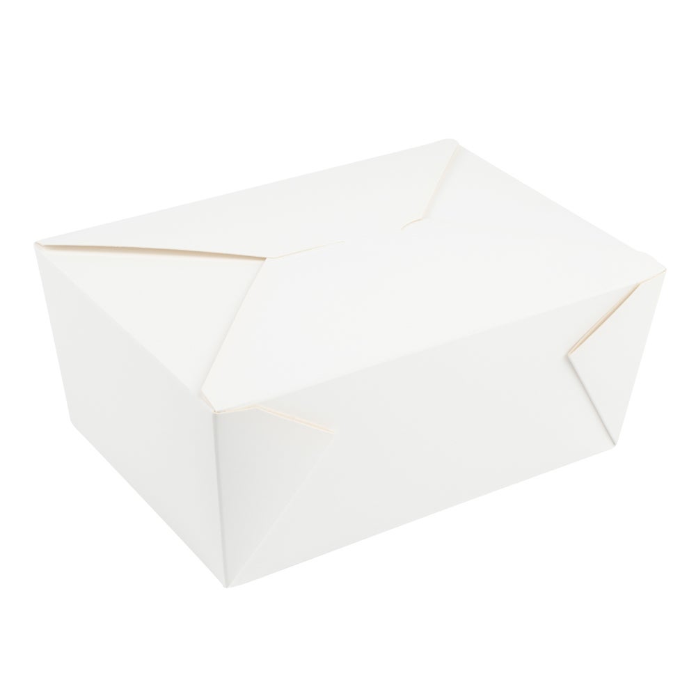Containers, Take-Out, 98 Ounce, Paper, White, Rectangular, 8.5 x 6.25 x 3.5 Inch,1 - 200 COUNT
