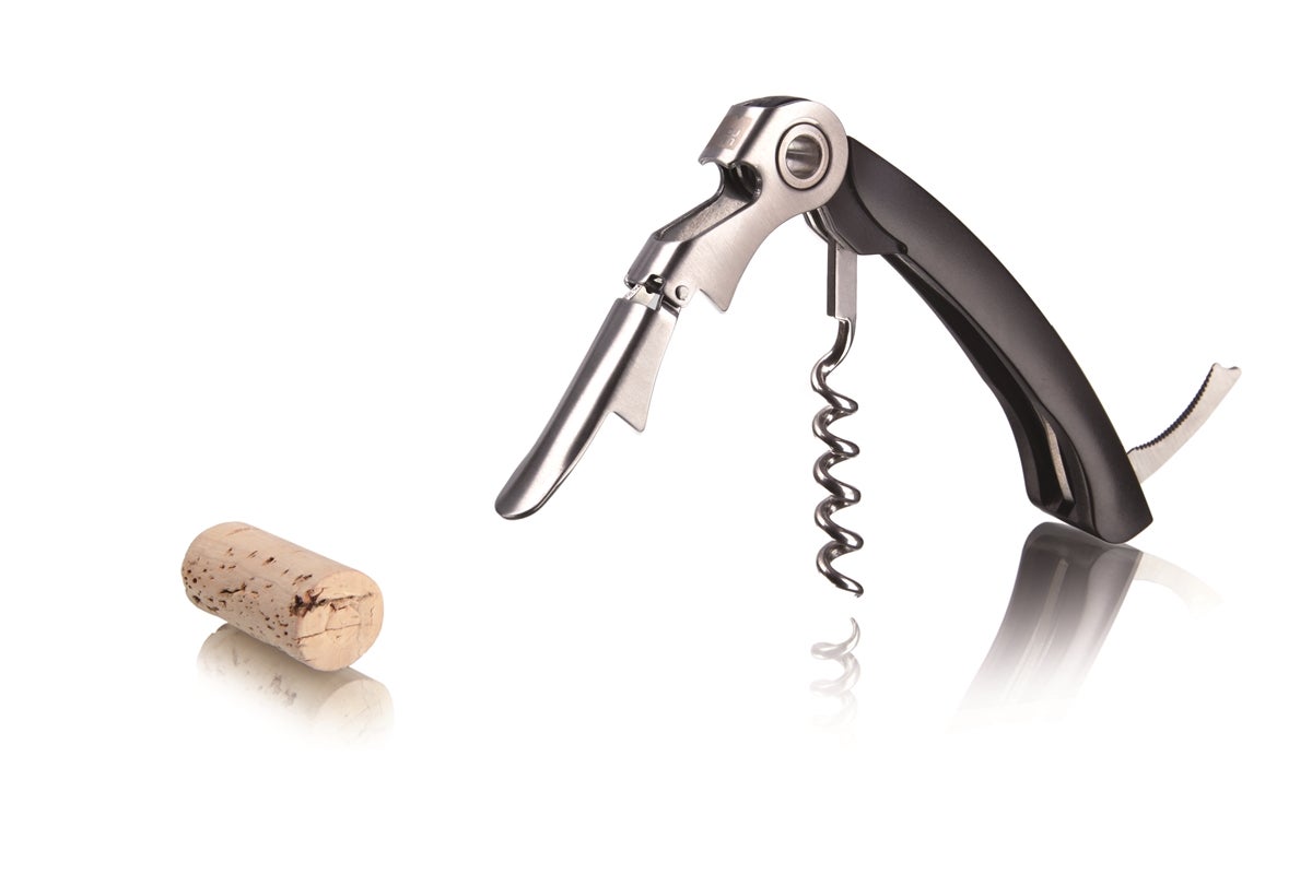 Corkscrew, Waiter's, Dual Hinge, Black, with Bottle Opener & Foil Cutter,6 - 1 EACH