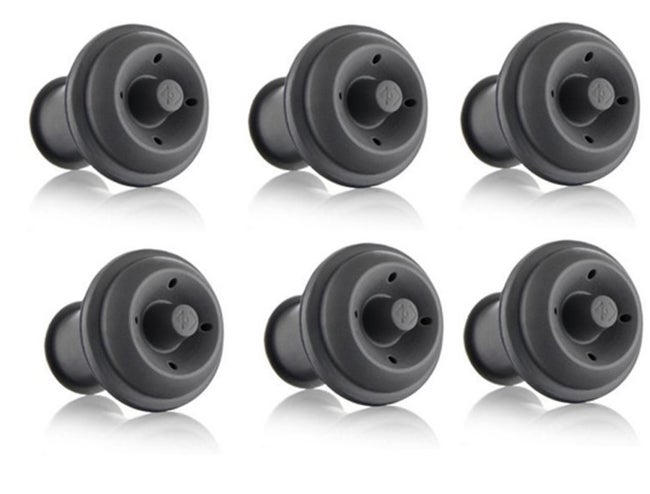 Stoppers, Wine Bottle, Rubber, Grey,6 - 6 COUNT
